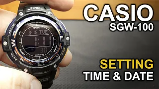 Casio SGW-100 - Setting Time and Date Tutorial