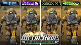 Metal Arms Glitch in the System (2003) PS2 vs GameCube vs XBOX vs XBOX 360 (Graphics Comparison)