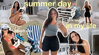 summer day in my life! (beach day, hair routine, book haul, reading updates + more!)