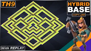 NEW TH9 Base with Replay 2021 | Anti Dragon Town Hall 9 (TH9) Hybrid Base Copy Link - Clash of Clans