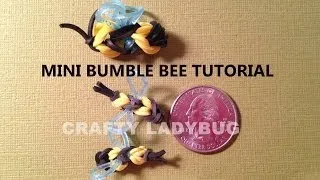 Rainbow Loom-LESS MINI BUMBLE BEE Easy Charm Tutorial by Crafty Ladybug