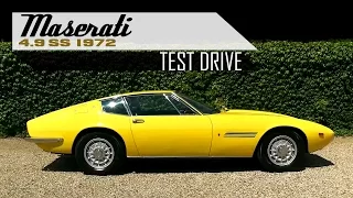 MASERATI GHIBLI 4.9 SS Super Sport 1972 - Test drive in top gear - Classic V8 Engine sound | SCC TV