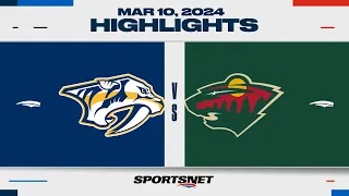 NHL Highlights | Wild vs. Predators - March 10, 2024