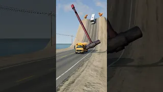 Cars & School Bus vs Giant Hammer #3 - BeamNG.Drive