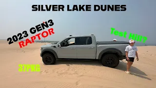 2023 Ford Raptor at Silver Lake Sand Dunes. Tows 392 Jeep out of the park!