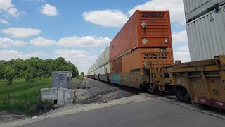 SPEED!!!!  BNSF Hotshot Intermodal absolutely flying 70mph on Chillicothe sub