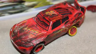 Disney Cars 3 Race Crash Damaged Lightning McQueen Custom (Piston Cup) Rust-eze