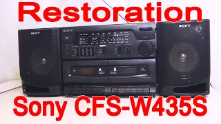 Sony CFS-W435S Radio cassette corder Restoration and Repair Восстановление и ремонт магнитолы