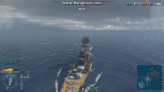 WOWS German Tier9 BB Friedrich der Große-風暴中的1V2