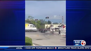 Brightline train slams into unoccupied SUV in North Miami
