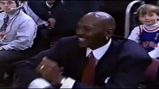 Recently Retired Michael Jordan Fraternizes With The Knicks (1999)