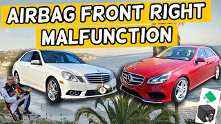 AIRBAG FRONT RIGHT MALFUNCTION MERCEDES W212 E CLASS E350 E400 E250 E200 E220 E250 CDI BLUETEC