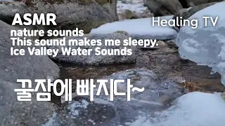 🎧ASMR | 꿀잠에 빠지다 | 힐링 | 얼음계곡물소리 | 휴식 | 안정 |수면유도 | 백색소음 | Ice Valley Water Sound | sound of nature