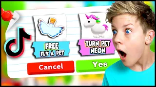 SECRET CODE MENU! Make ONE PET turn NEON in Adopt Me! Can We Get These TIKTOK Hacks To Work? PREZLEY