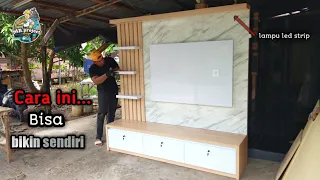 cara pembuatan BUFET TV minimalis modern || backdrop tv #tutorial #mejatv