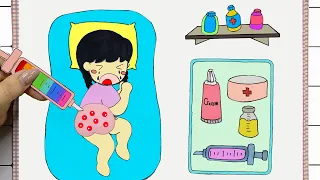 [👶paper diy👶] Pop the Pimples 🆘  Pregnancy Process  - ASMR DIY Paper | Pomni Paper