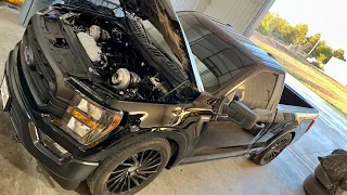 FIRST TUNED 2023 F 150! 93 and E 85 with big Twin Turbos! Coyote Direct