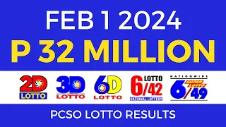 Lotto Result February 1 2024 9pm PCSO