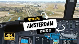 MSFS 2023 | FlyTampa Amsterdam (EHAM) | Stunning Approach and Landing | PMDG BOEING 737-800 |