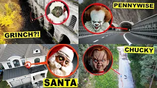 DROHNE überwacht PENNYWISE, CHUCKY, GRINCH & WEIHNACHTSMANN um 3 UHR mittags!! | KAMBERG TV