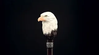 Custom Carved Wooden Eagle Knob Cane or Walking stick