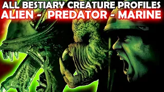 All Species Bestiary Creature Profiles - Aliens vs Predator Extinction Lore (Over 1 Hour)