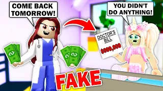 She PRETENDED To Become A DOCTOR To Become RICH In Brookhaven! (Roblox)