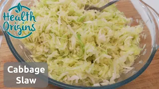 5 minute Cabbage Slaw - no oil or mayo! (vegan)