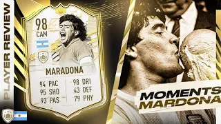 SHOULD YOU DO THE SBC?! ❤️ 98 PRIME ICON MOMENTS DIEGO MARADONA REVIEW! FIFA 21 Ultimate Team