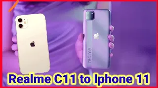 realme C11 converted to IPhone 11 | mobile logo stickering | Tech Dhada