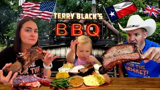 ***BEST TEXAS BBQ ?*** - Brits try Terry Blacks BBQ 🔥🤯😱 #texasbbq