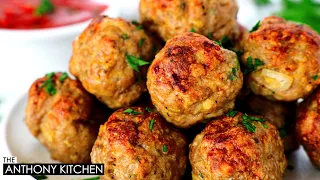 The BEST Baked Turkey Meatballs | LOADED With of Flavor!