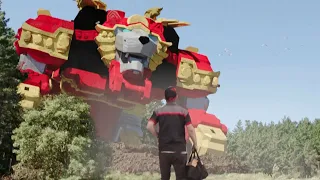 Power Ranger Super Ninja Steel | Calvin arregla el Zord Leon Fuego | Episodio 16