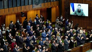 Zelensky receives 3-minute standing ovation after addressing Canada's Parliament