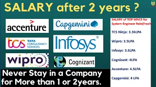 Salary after 2years in Infosys, TCS, CTS, Accenture, Capgemini | Change company in 2 years