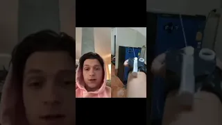 Tom Holland react to Web shooter in Tiktok !