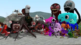 NEW CURSED DIESEL, EMILY AND OTHER THOMAS FRIENDS VS ALL GARTEN OF BANBAN FAMILY In Garry's Mod!