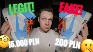 NIE MA RÓŻNICY ⁉️ PODRÓBKA za 200 vs oryginał za 15 TYSIĘCY! Jordan 1 UNC Off-White z aliexpress!