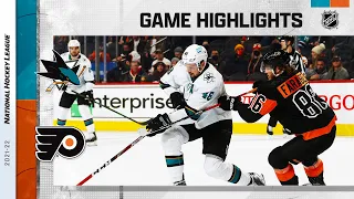 Sharks @ Flyers 1/8/22 | NHL Highlights