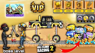 Hill Climb Racing 2 - max level super diesel + boss level gameplay + August premium pass + VIP 😍🤑