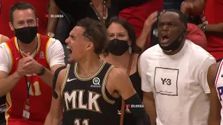 Trae Young drills a clutch three and his dad is loving it | 76ers vs Hawks Game 6