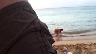 Drunk russian woman on Barbados Beach. Hilarious