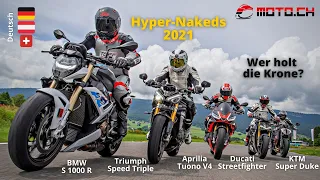 BMW S 1000 R im Vergleich mit Aprilia Tuono, Ducati Streetfighter, KTM Duke & Triumph Speed Triple