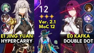 E1 Jing Yuan Hypercarry & E0 Kafka Double DoT | Memory of Chaos Floor 12 3 Stars | Honkai: Star Rail