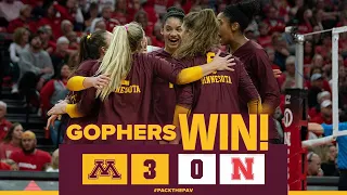 Highlights: #9 Minnesota Volleyball Sweeps #5 Nebraska to Close Regular Season