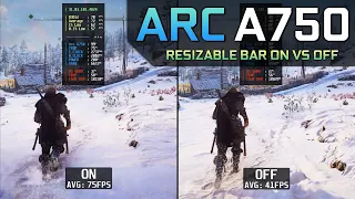 Intel Arc A750 - Rebar ON vs OFF - Test In 8 Games