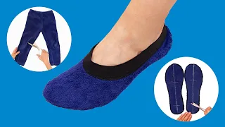 How to sew slippers out of old cloth in 10 minutes - just one seam!