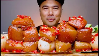 PORK BELLY CUBES WITH SWEET AND CHILI SAUCE | ENGLISH SUBTITLE | MUKBANG ASMR | ALFIE EATS