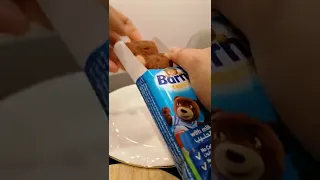 #asmr Barni Bear shaped with Milk and #chocolate#satisfyingvideo #shorts #viral