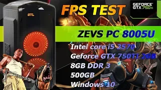 i5 3570 + GTX 750TI 2GB (768p GTA5, MKX, Witcher 3, BF1, Mafia 3, Assassin's origin )  ZEVS PC 8005U